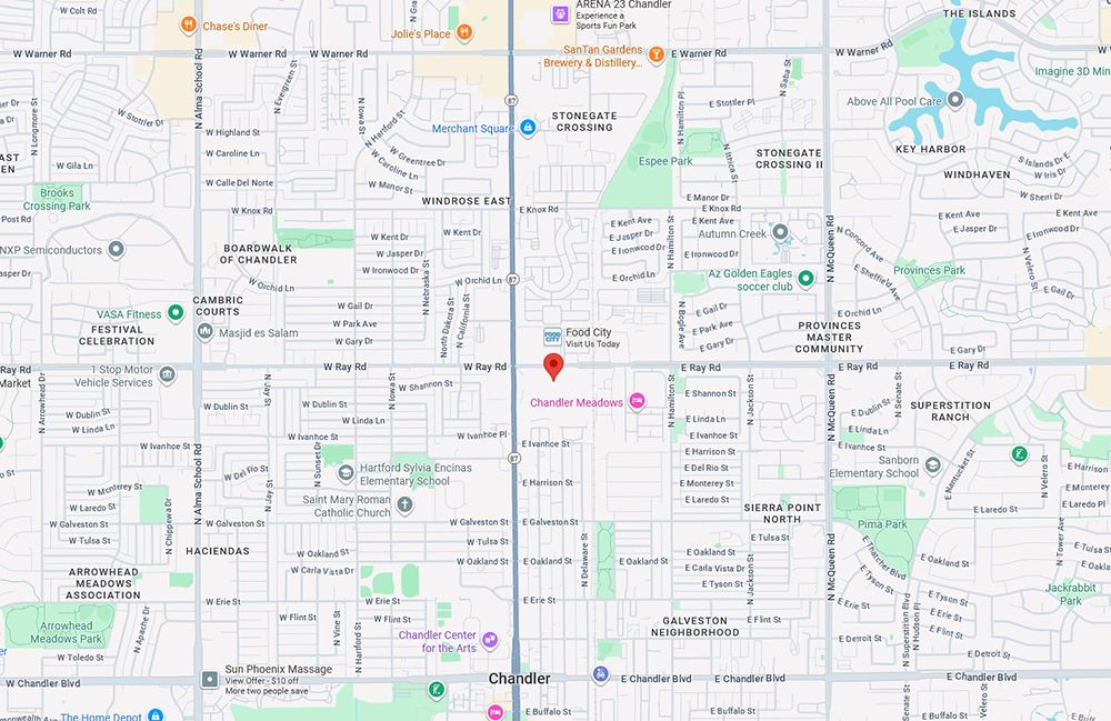 Map showing Violet Spa location in Chandler
