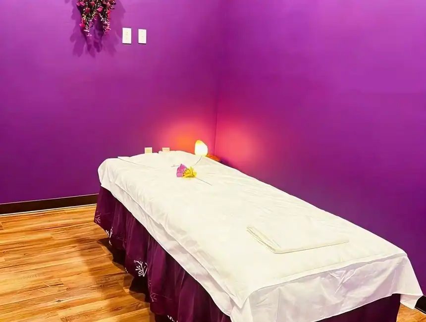 Violet massage treatment room